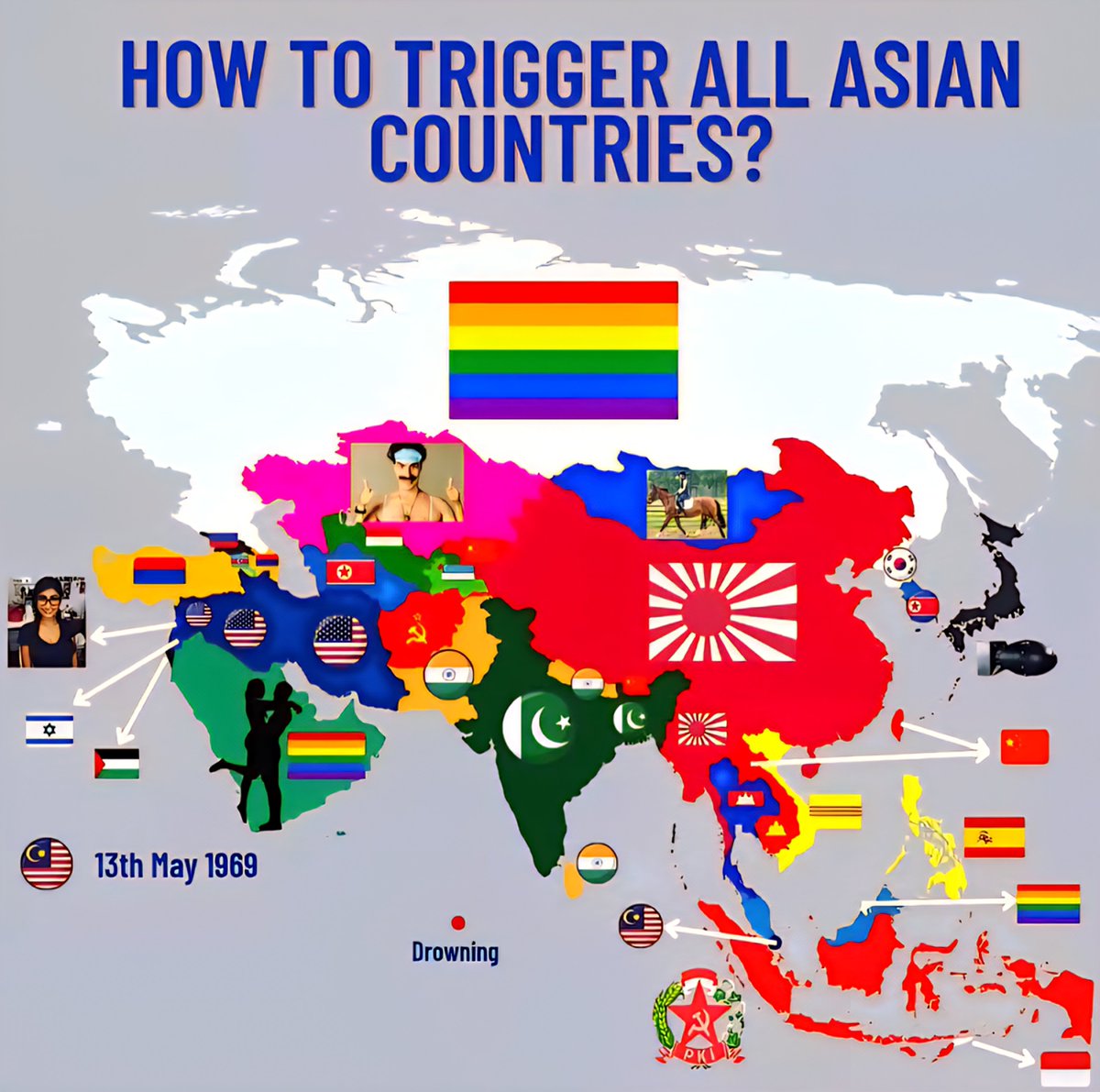 Fun Map: How to Trigger All Asian  Countries?