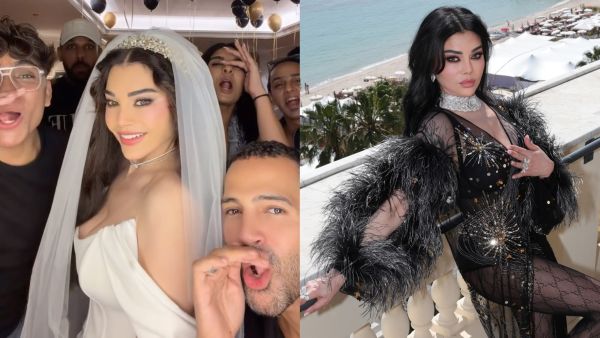 Haifa Wehbe's Wedding Dress Look and Funny Saint Levant Car Fall Go Viral