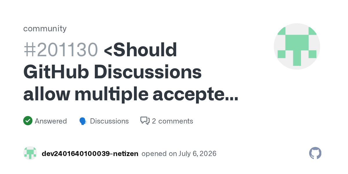 How To Address Multiple Solutions in GitHub Discussions