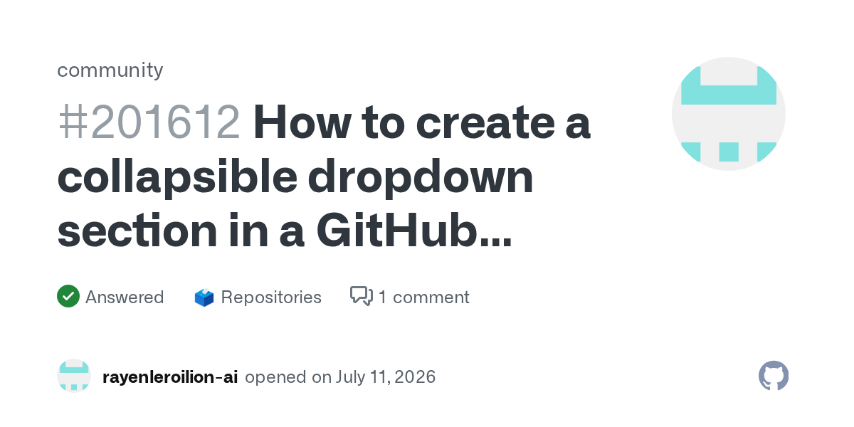 How to Create Expandable Sections in Your GitHub README Using Markdown