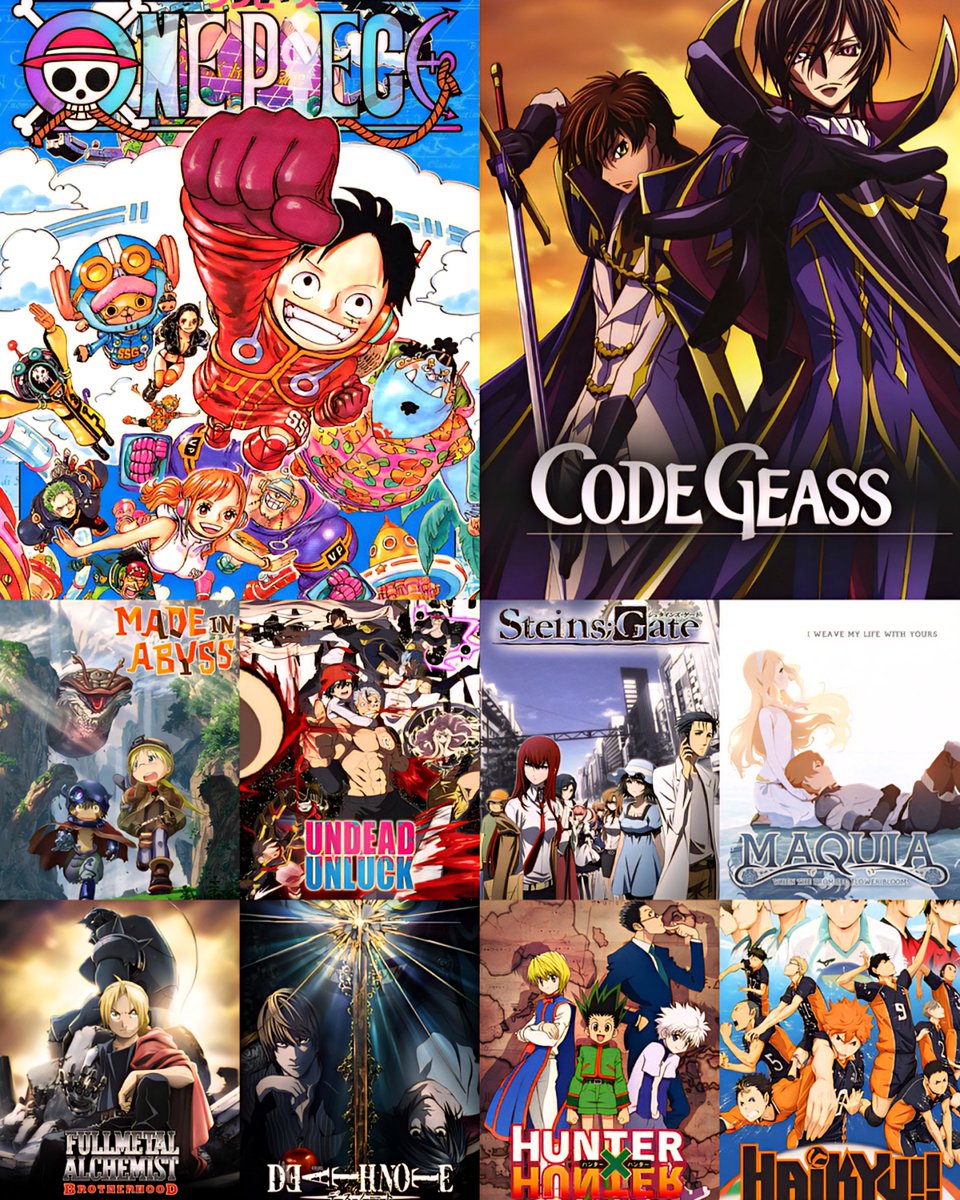 My Top 50 Favorite Anime of All Time

1.  One Piece
2.  Code Geass
3.  Made in