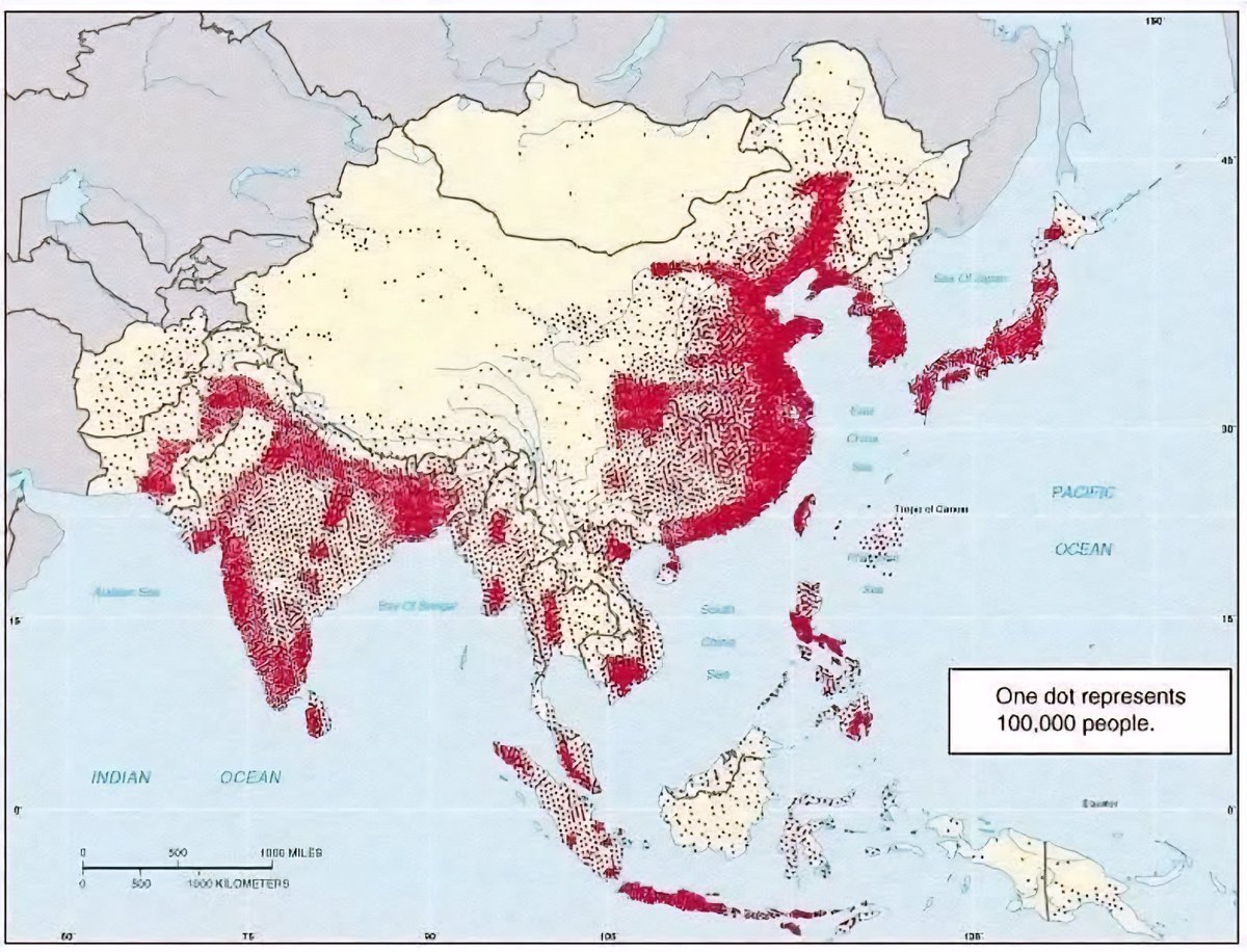 One Dot Represents 100,000 People