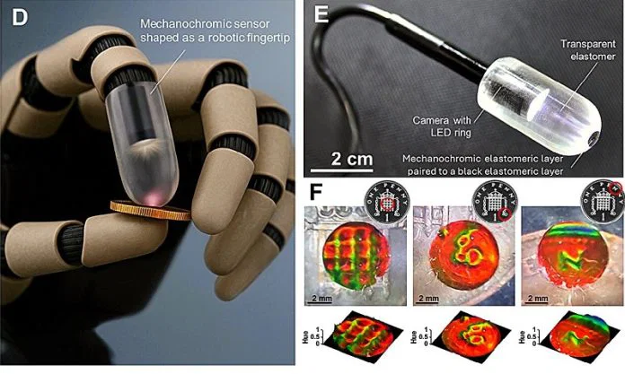 Scientists develop color-changing robot skin that senses sight and touch