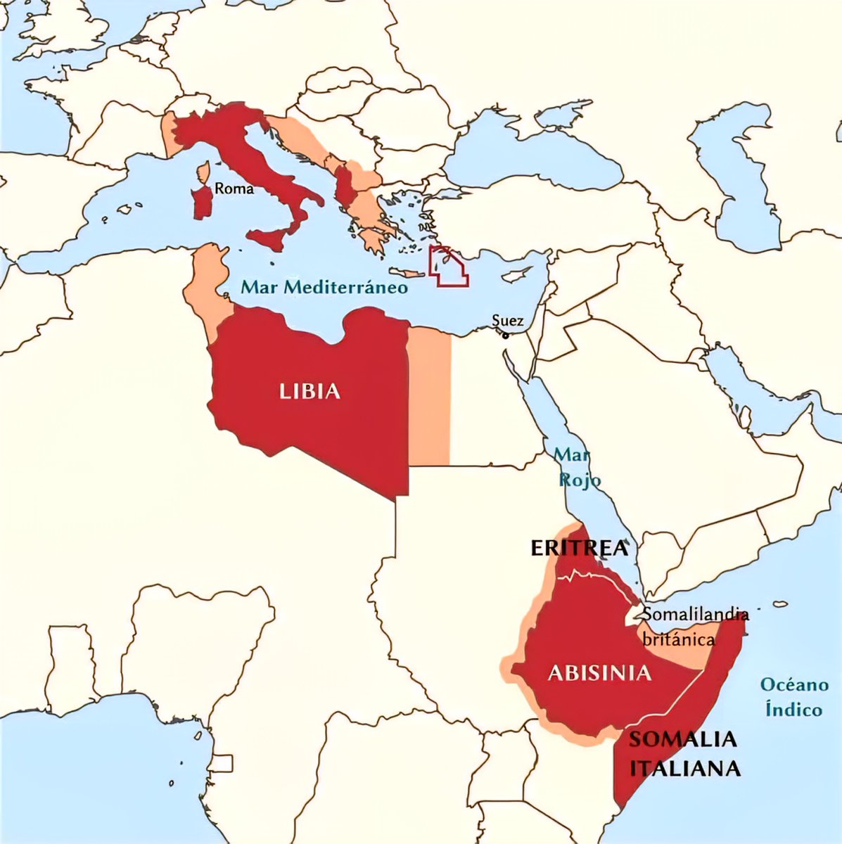 The Greater Italian Empire at its Peak
