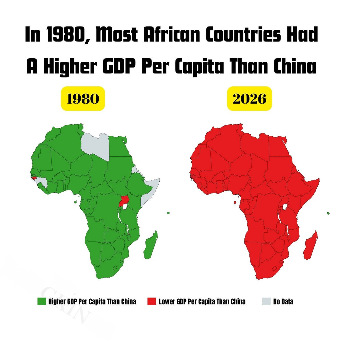 Image of a world map with African countries marked, showing economic data