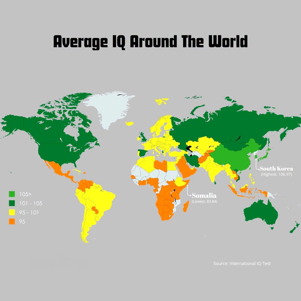 Average IQ Around The World