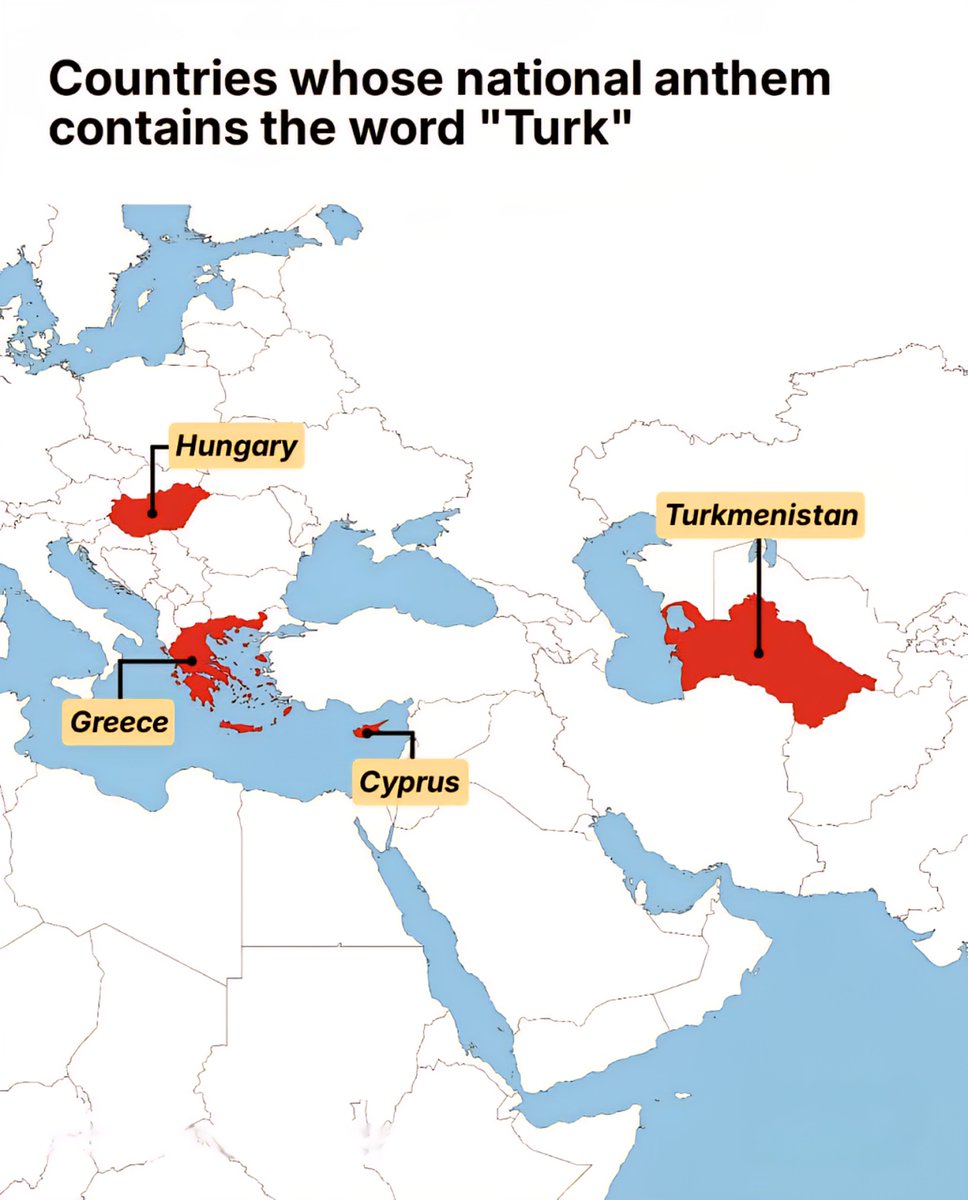 Countries Whose National Anthem Contains the word "Turk"

 Greece
 Hungary
 Cypr