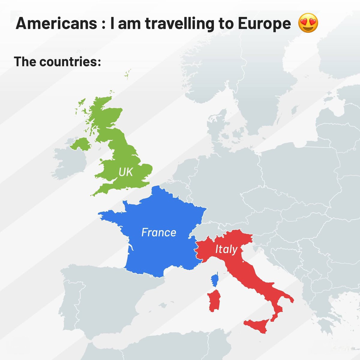 Americans : I am Travelling to Europe
The Countries: