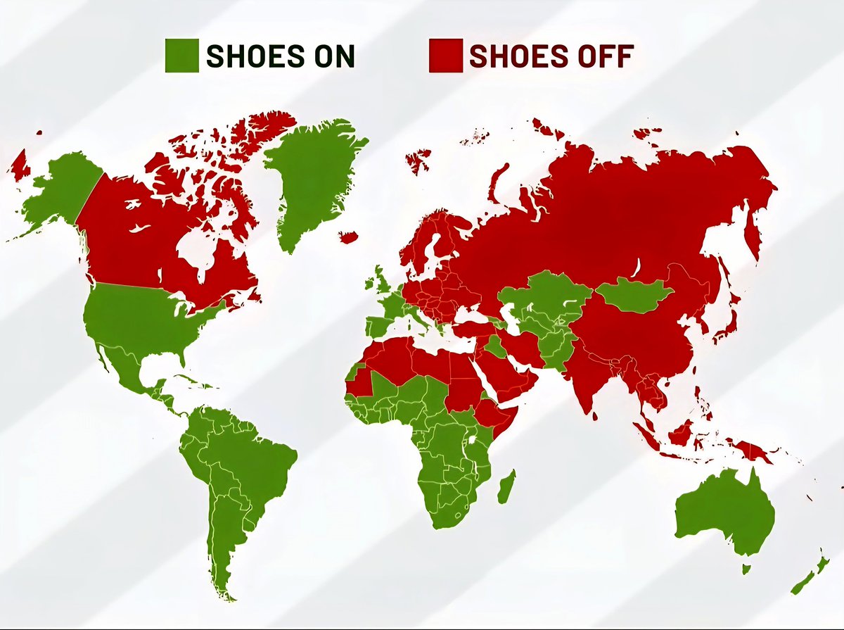 Top World Map of Shoes On Versus Shoes Off in Homes
