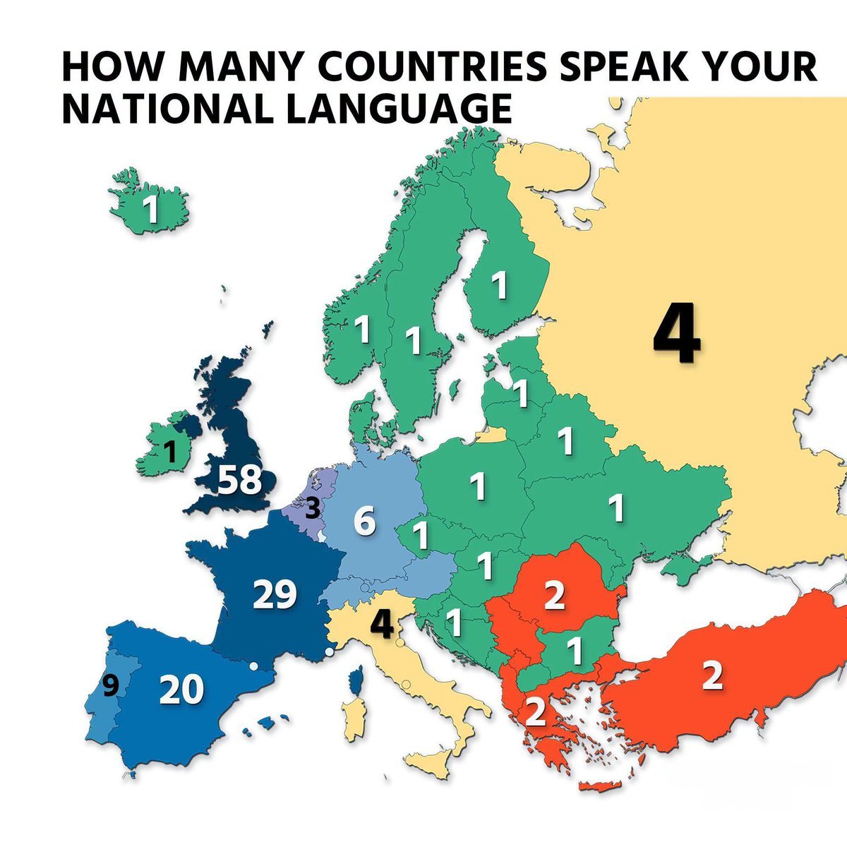 How Many Countries Speak Your National Language