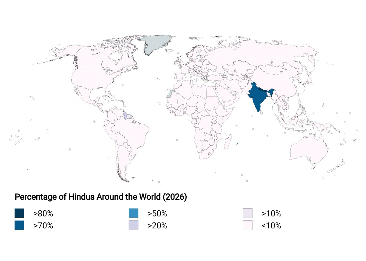 Top Percentage of Hindus Around the World in 2026