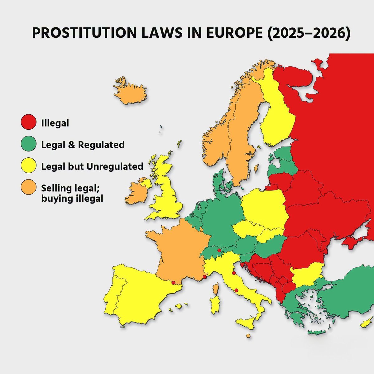 Top Prostitution Laws in Europe for 2025 and 2026