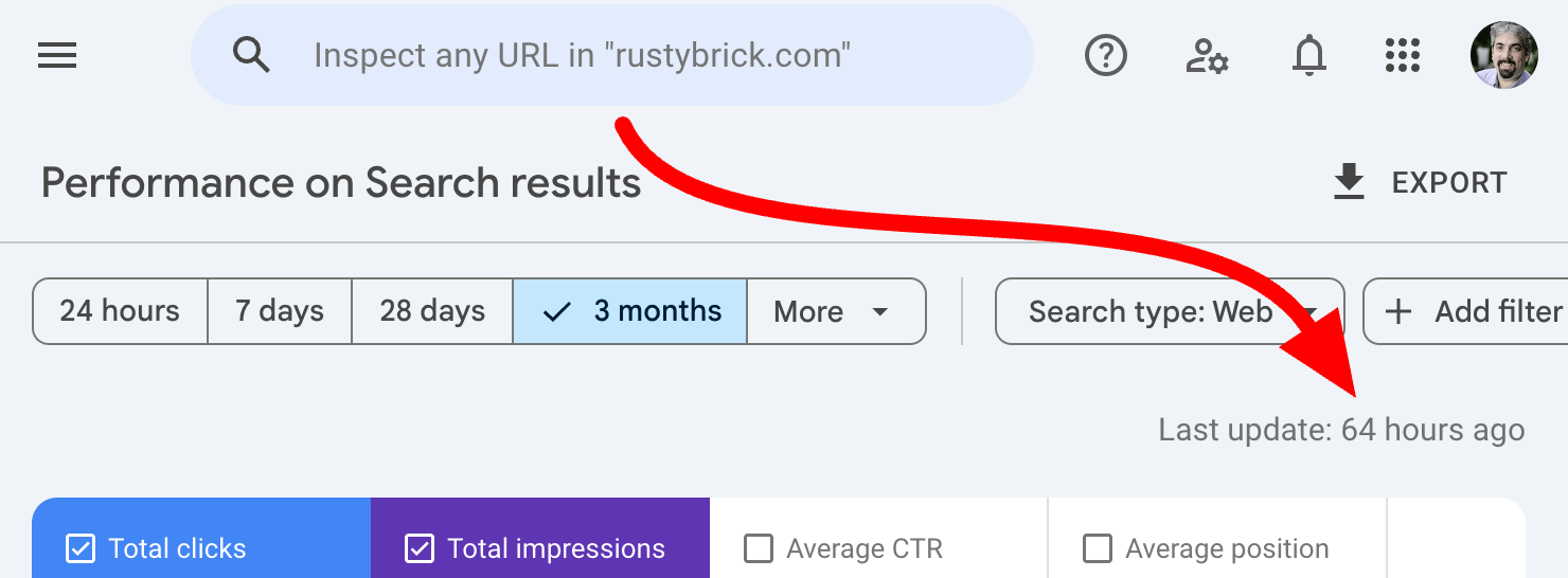 تأخير تقرير أداء Google Search Console